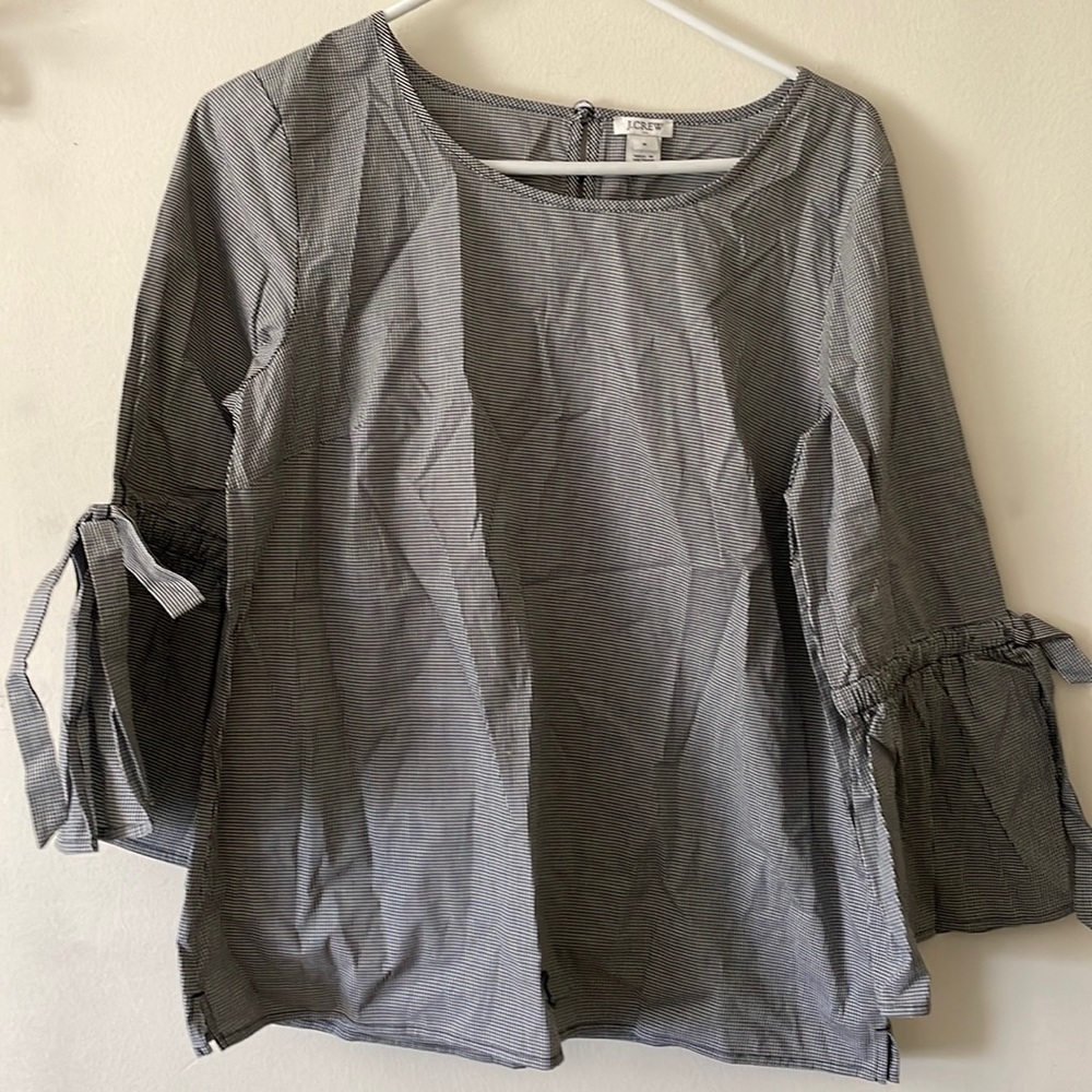 J.CREW Plaid Blouse (Cute Sleeves)